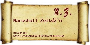 Marschall Zoltán névjegykártya